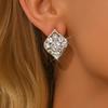 Fashionable Diamond Shaped Design Earrings with a Light Luxury Style and High-end Feel for Women