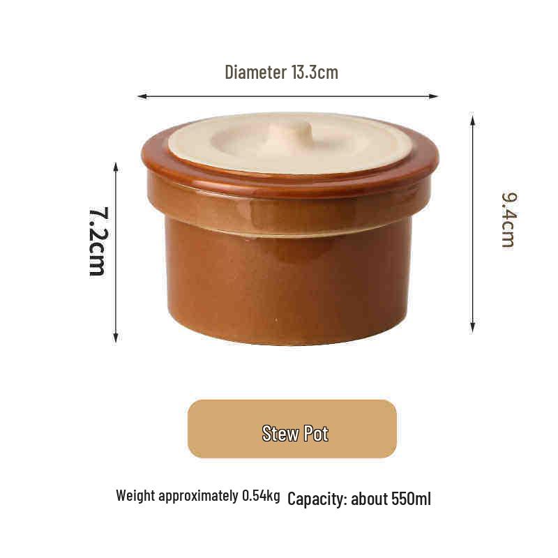 Purple Clay Double-Boiler Stew Pot with Lid - Chinese Retro Health Pot for Stews, Soups, and Steamed Eggs.