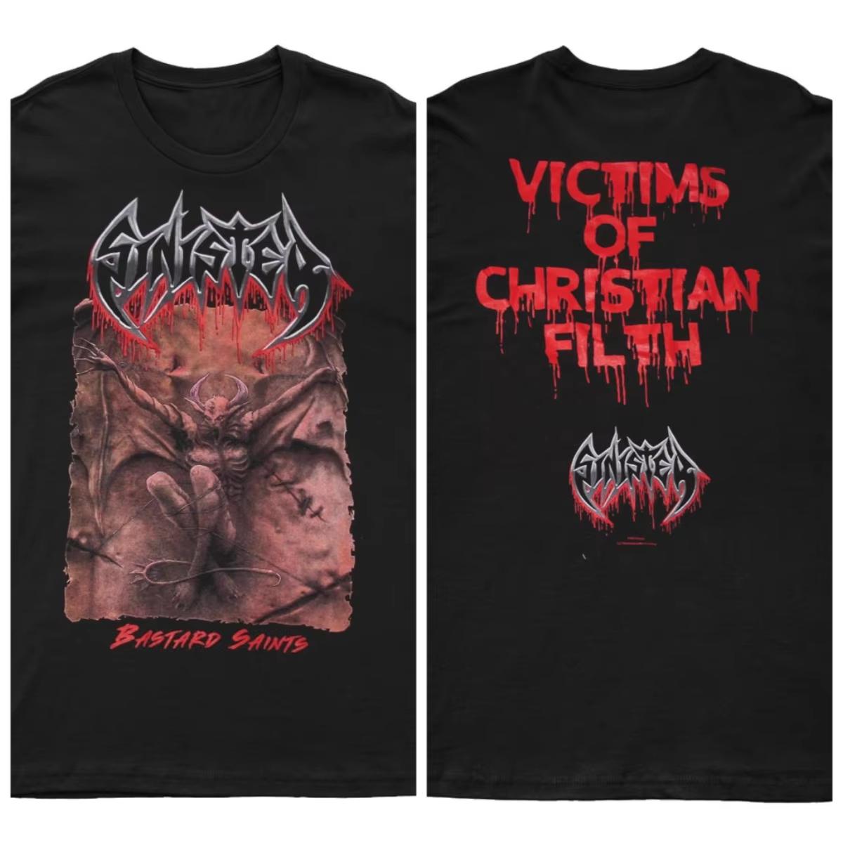 

2025 Новая SINISTER BASTARD SAINTS Принтованная Унисекс Уличная Мода Тренд Футболка с Коротким Рукавом из Чистого Хлопка с Круглым Вырезом 4XL