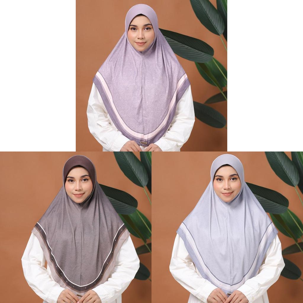 Ethnic Style Ladies Headscarf With Padded Edging And Floral Pattern For Summer Wear