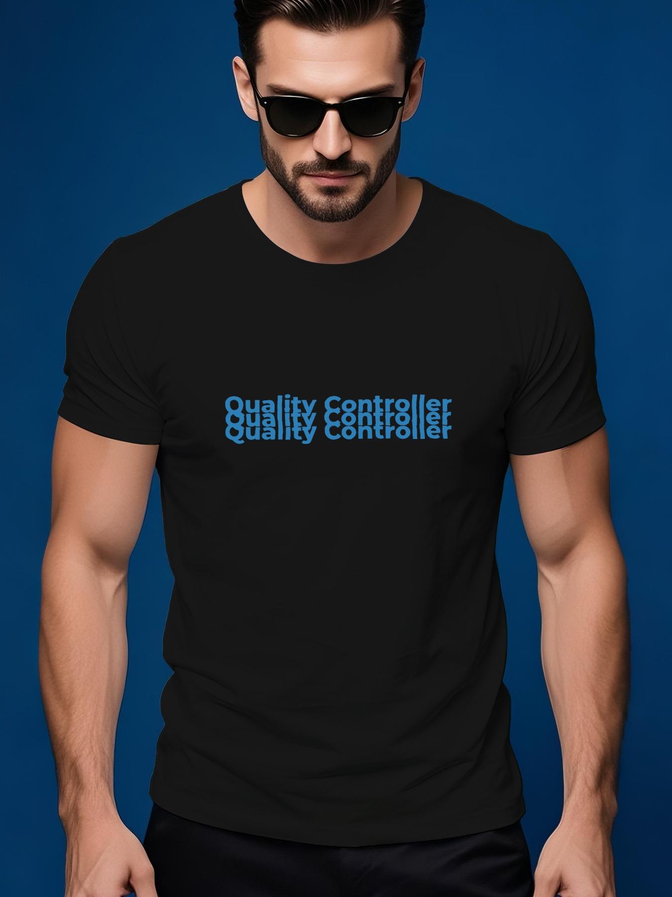 Short Sleeve Tshirt with Bold Quality Controller Graphi... S