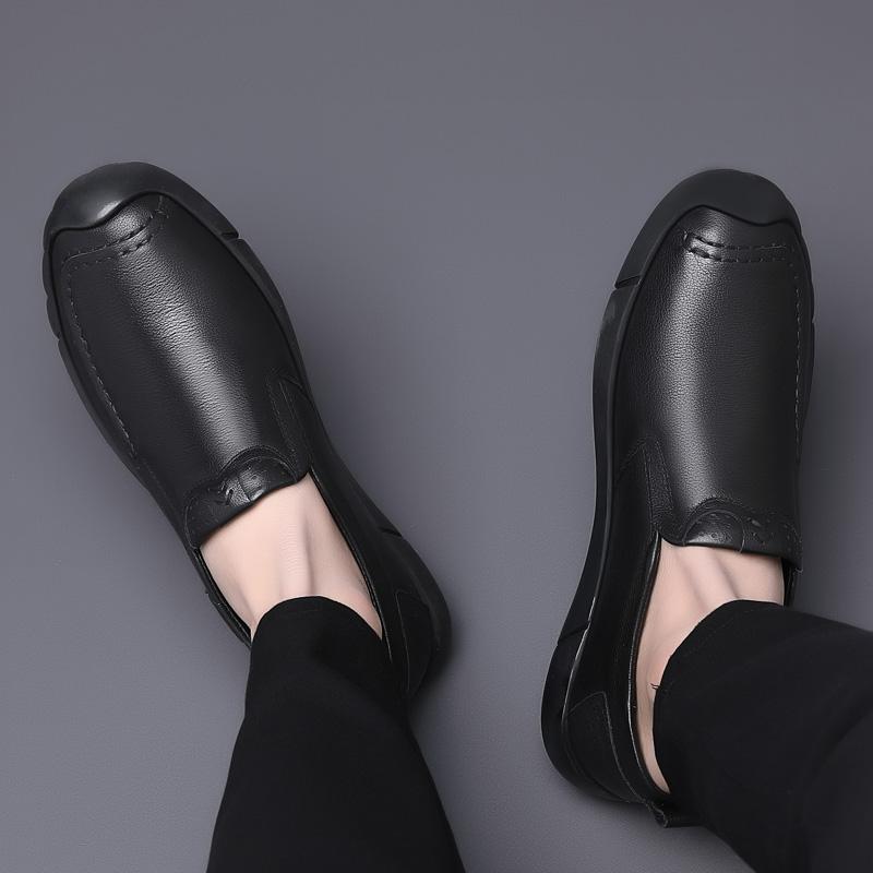 Fashion Genuine leather men's leather shoes Classic and versatile Black Outdoor leisure business party Daily office quality shoes