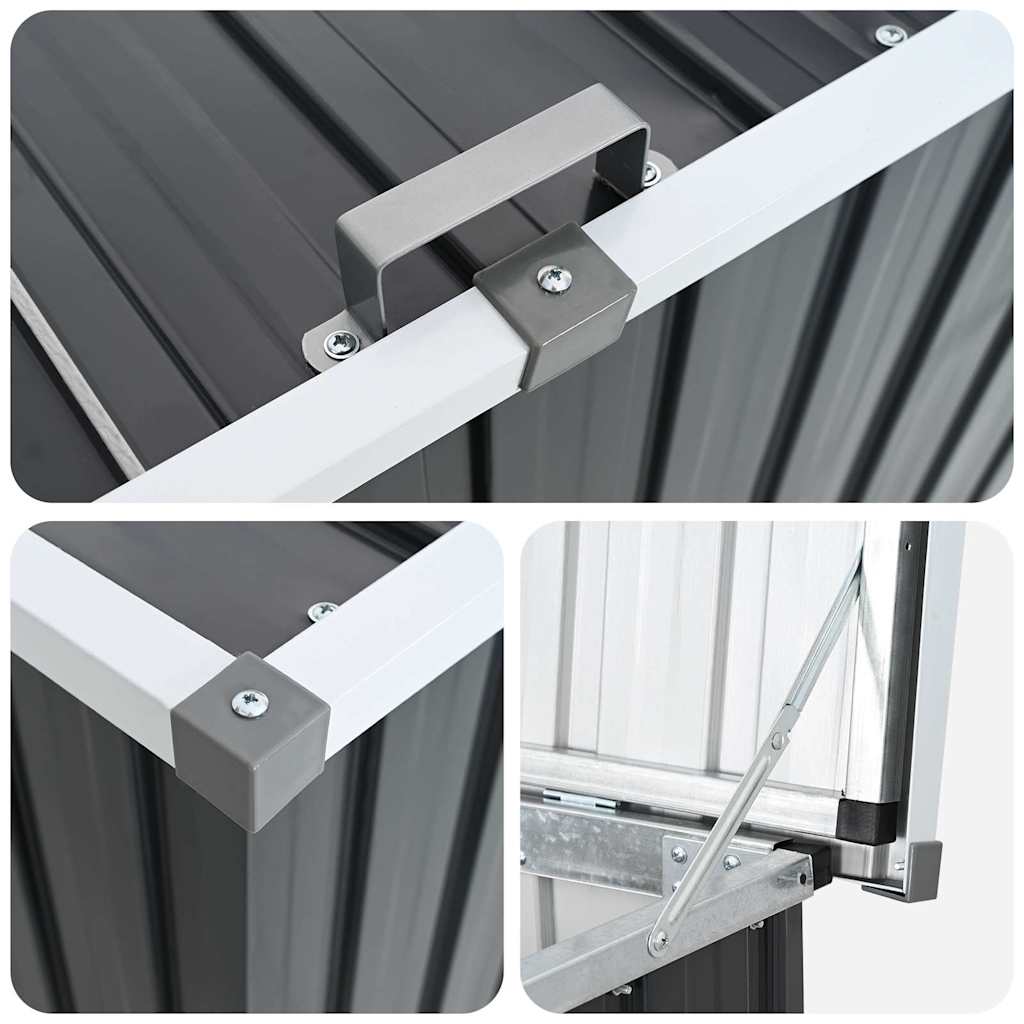 Garden Storage Box Anthracite Grey 129 X 67 X 65 Cm