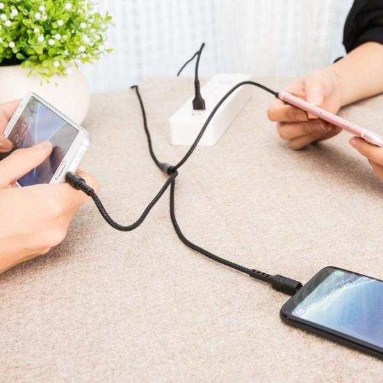 3 In 1 Micro USB Type-C 3/5A Phone Fast Charging Cable Cord
