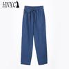 HNXC 9 Color Pure Cotton Nine Point Trousers Spring Summer Slim Straight Loose Casual Pants Women Solid Color Harem Pants