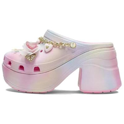 Siren Clog EVA Fashion High Heels Hole Shoes 9.2cm Women's Pink