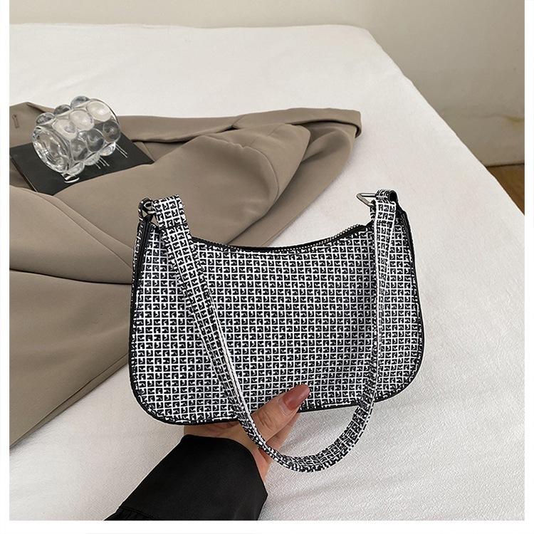 Retro Nische Unterarmtasche Damen neue trendige Mode Schultertasche leichter Luxus tragbare karierte Damentasche