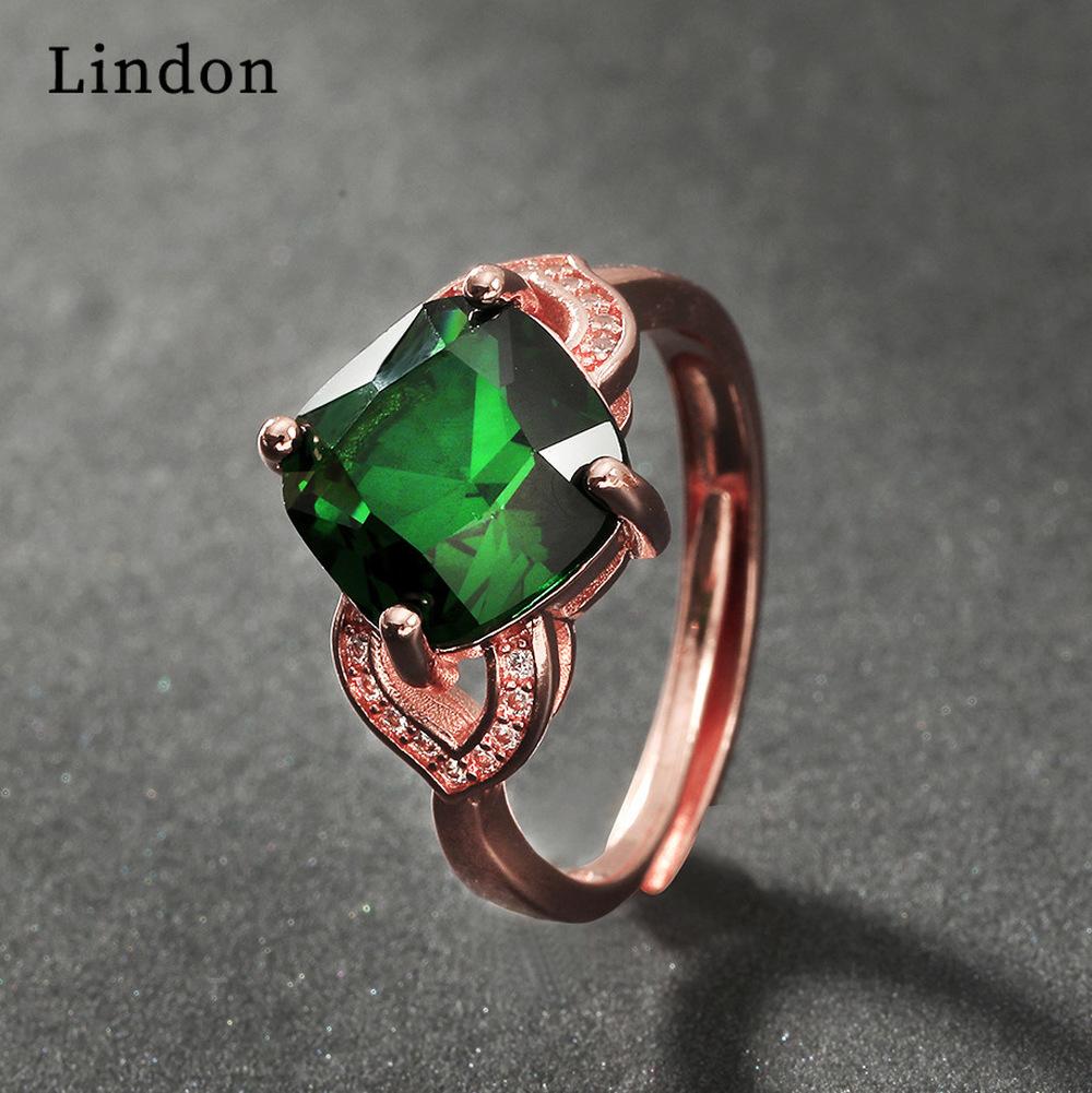 Lindon Klassischer Zirkonring aus Kupferlegierung, Damenschmuck, Hochzeitsversprechen, Partygeschenk