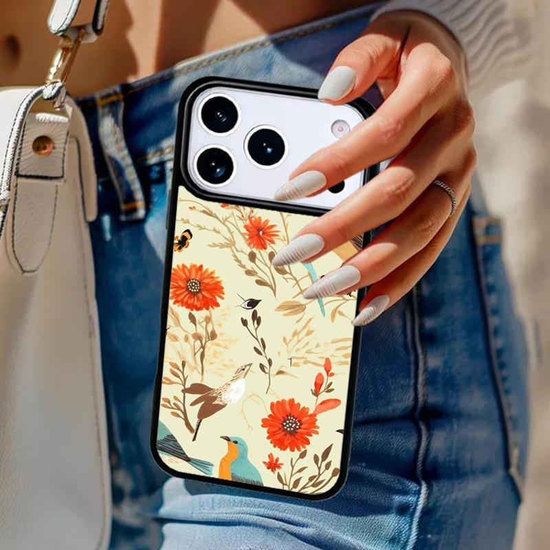 Garden Birds Phone Case For iPhone 17 Air 14 15 13 12 Max Cover For Apple 14 15 16 16e 11 Pro Max Plus Coque