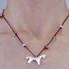 High-End Niche Personalized Red String Necklace with Agate Cat's Eye Pendant for Women
