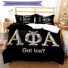 3pcs Alpha Phi Alpha logo pattern bedding set duvet cover set includes duvet cover &pillowcases, perfect all season bedroom decoration & gift