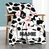 Dairy Cow Customize Your Name Blanket Gift Personalized Blanket Soft Warm Cozy for Home Decor Couch Chair Sofa Ideal for All Seasons