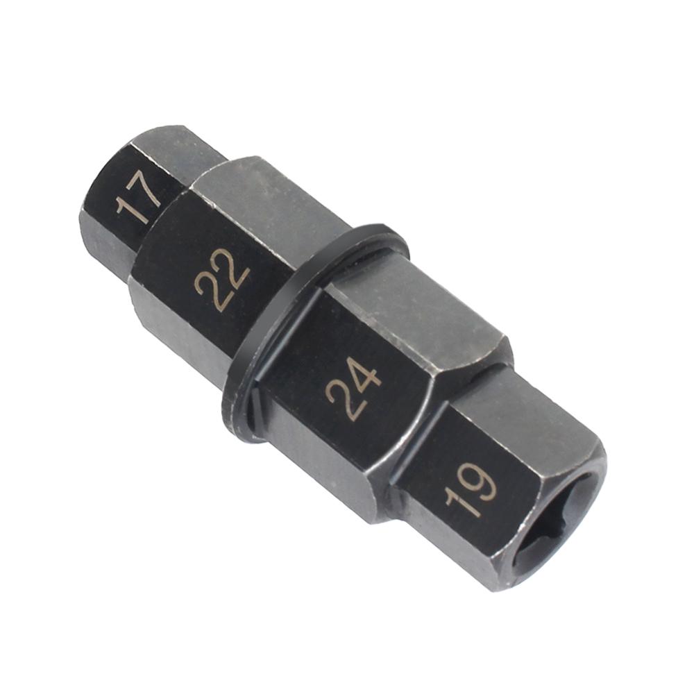 Motorcycles Hex Axle Tool Auto Repair Tool 17 19 22 24mm Antirust Versatile Multifunction Multi Purpose Durable 3/8 Inch Professional 4-In-1