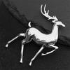 Fashion Elk Deer Brooch for Women's Clothing Accessories Stainless Steel Gold Color Men's Animal Pins Jewelry Christmas Gift