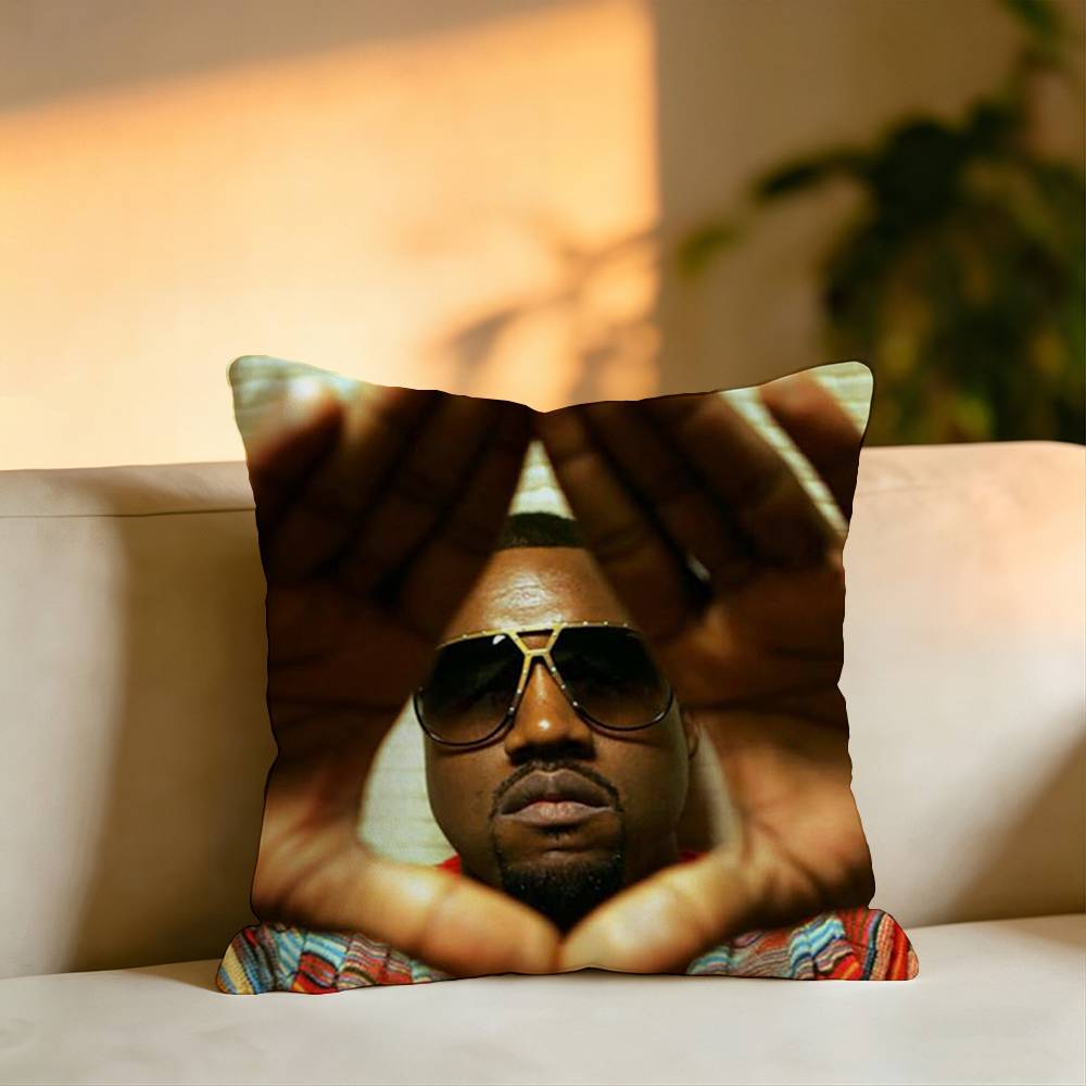 Hot Singer KKanye West Square DoubleSided printed Pillow Case Bedroom Bedside Pillow Sofa Cushion Cover