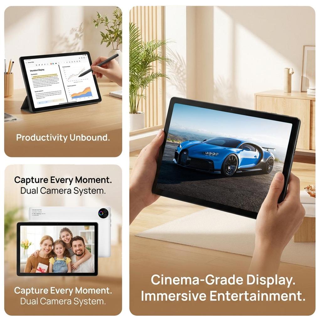 Android 15 Tablet, 10 Inch, 16GB+32GB, 5 Core 1.8GHz, In-Cell IPS, WiFi 6, 5000mAh