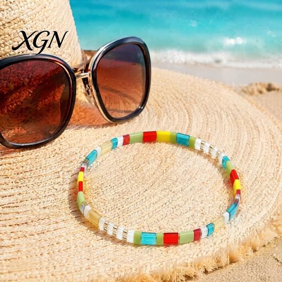 Elastic Stackable Wrist Jewelry Flat Beaded Stretch Bracelets for Women, Bohemian Friendship Bead Bracelets, Simple Layering Bracelet Set Boho