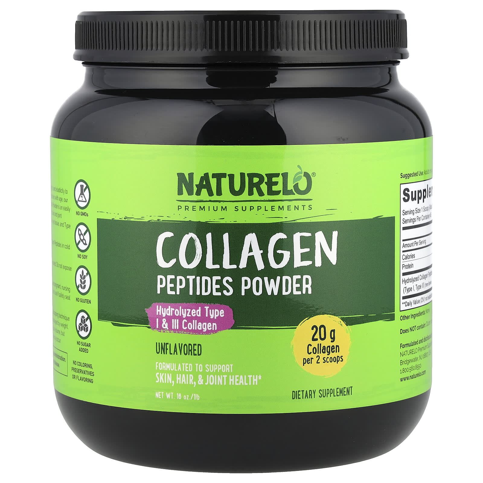 

Collagen Peptide Powder, Unflavored, 1 Lb (16 Oz)