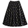Plus size Corduroy High waist vintage Polka Dot  Spring autumn Winter casual loose long for woman skirts womens skirt