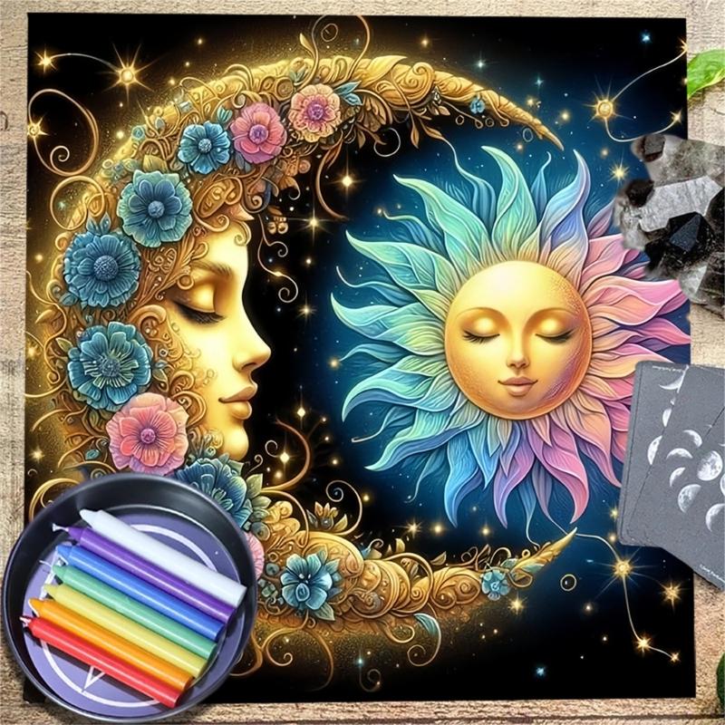 Sun Moon Pattern Astrology Tablecloth Tarots Divinations Tablecloth Altars Cloth Divinations Board Game Accessory