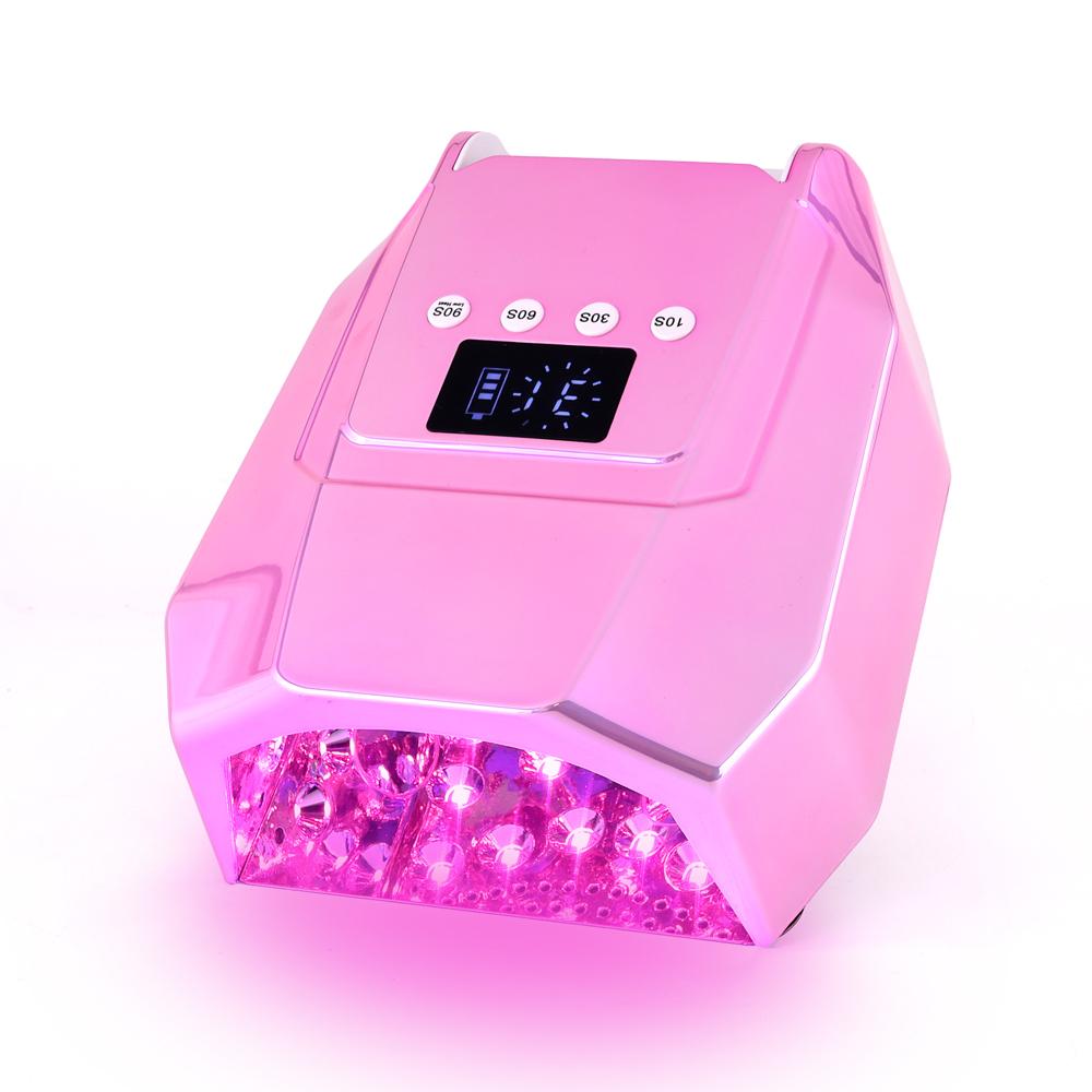 BEPAN 98W Powerful Pink LEDs UV Lamp Rechargeable Battery Manicure Pedicure Curing Polish Cordless Nail Dryer Fast Drying Gel