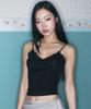 Peullijeunopallou Flora Lace Sleeveless Top (Black)