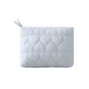 Quilted Floral Cosmetic Bag Women Men Portable Zippered Makeup Organizer In Candy Colors