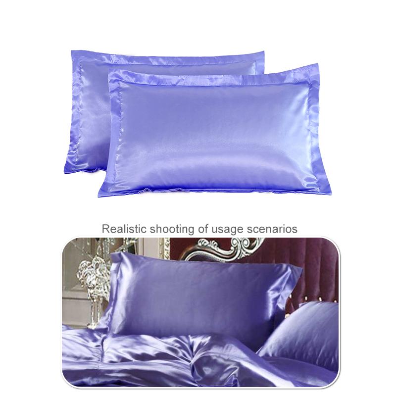 1Pc Bedding Breathable Pillow Cover Comfortable Polyester Fiber Washable Pillowcase Cool Ice Silk Household Summer