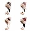 Fashion Thick Knitted Plush Hat Warm Ball Ear Protection Hat Windproof Ethnic Style Pullover Beanie Hat Girls