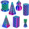 6 Pack Spiral Cone Fidget Toys 3D Printed Impossible Passthrough Pyramid Pillar Gourd Helix Screw Toys for Anxiety Relaxing