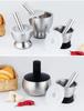 304 Stainless Steel Garlic Press & Grinder Mortar for Minced Garlic Paste