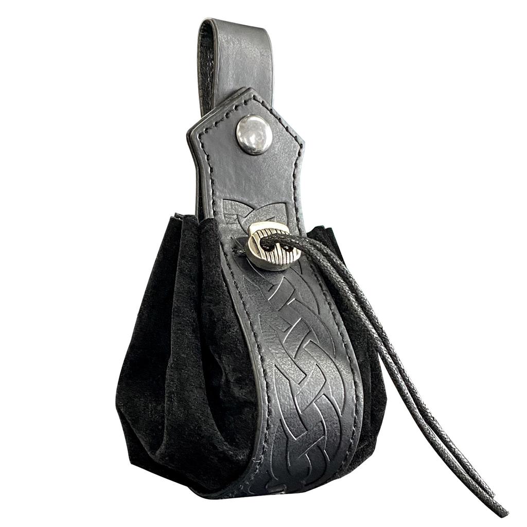 Medieval Vintage Money Pouch Bag Costume Accessory Men Women Viking Leather DrawstringBag Coin Purse