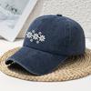 Fashion Versatile Little Daisy Cartoon Print Washed Vintage Soft Top Sunshade Baseball Cap Unisex Baseball Cap