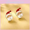 Chic Christmas Santa And Deer Alloy Earrings Beautiful Geometric Design