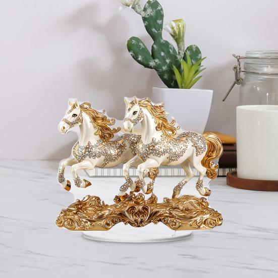 Yousheng Acrylic Horse Centerpiece 2D Flat Coin Horse Ornament Tabletop Horse Decoration for Living Room Bedroom Home Office Desk Shelf