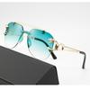 Gradient Punk Sunglasses UV400 Frameless Eyewear Vintage Sun Glasses for Women Men