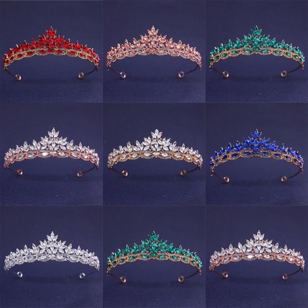 Rhinestone Queen Princess Crown Alloy Bridal Headwear Vintage Crystal Tiaras Dress Party