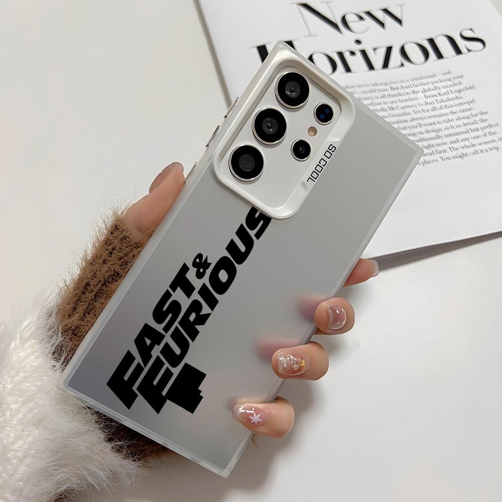 Coole F-Fast Furious Handyhülle Für Samsung Galaxy S25 Edge S24 S23 S22 S21 S20 Ultra Funda Silikon Silberne Abdeckung