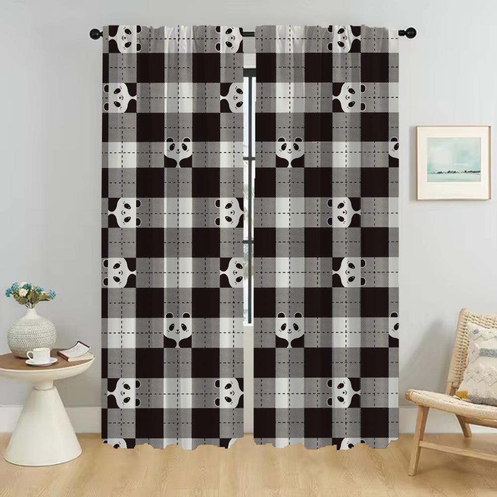 Set aus 2 Vorhängen mit Hasenmotiv für das Zuhause, Tüll für das Schlafzimmer, Halloween-Dekoration, Trennvorhang, Raumteiler aus Polyester mit Lichtblockierung, Perfekt