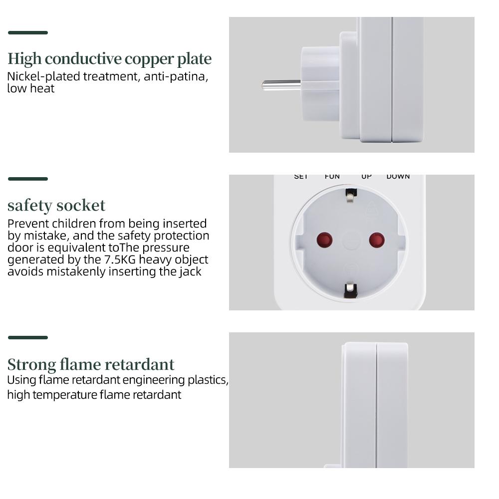 Multifunctional Digital Timer Socket LCD Short Cycle Socket Countdown Programmable Timing Controller Outlet Switch UK US FR EU3