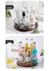 Solid Wood & Steel Rotating Organizer Tray for Spices & Makeup