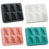 Ice Cube Mold Food Grade Silicone Ice Tray 6 Cavity Dinosaur Shaped Ice Maker Easy Fill Release Party Cocktail Accessory