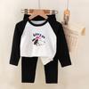 2-Piece Set Soft Pajamas Children Boys Girls Baby Spring Autumn Cartoon Long Sleeve Home Sleepwear Set Christmas