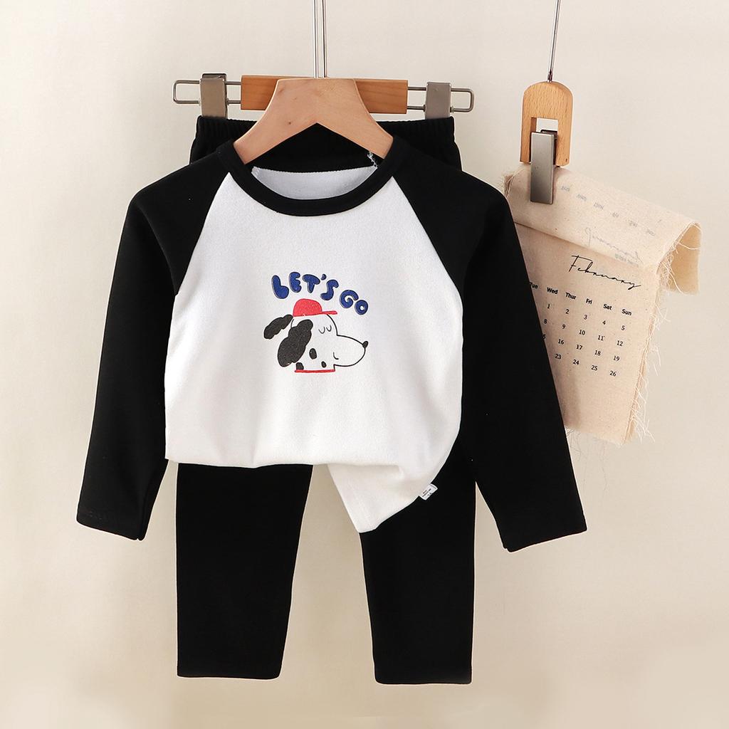2-Piece Set Soft Pajamas Children Boys Girls Baby Spring Autumn Cartoon Long Sleeve Home Sleepwear Set Christmas