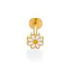 316L Stainless Steel Cross Lip Stud with Zirconia Bead - Internal Thread Cartilage Piercing Jewelry