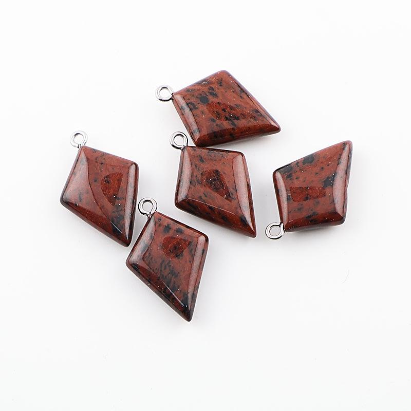 Natural Stone Rhombus Crystal Pendant for DIY Jewelry