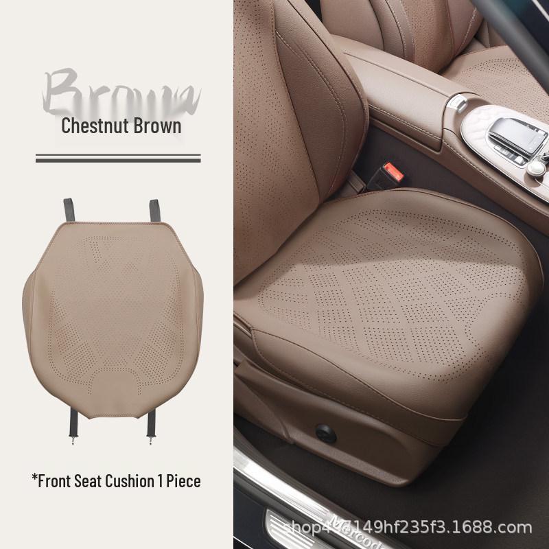 Lantu Universal Car Seat Cushion - Breathable Nappa Leather for All Seasons (Free/Zhiyin/Mengxiangjia/ZhuiGuang)