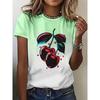 Mode Dames Ronde Hals Korte Mouw 3D Fruitkleur Print Fruit Korte Mouw Ronde Hals T-shirt
