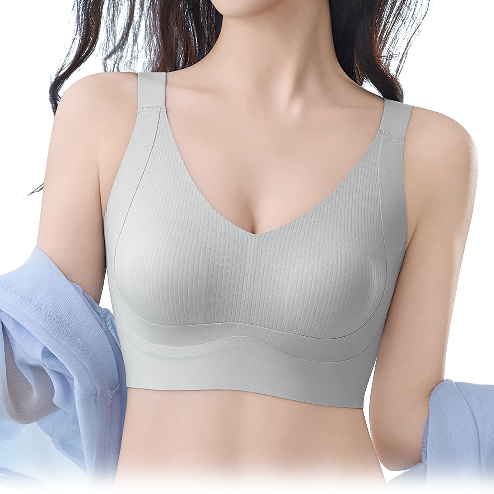 

Класс Бюстгальтер Антибактериальный Увеличивает Размер Груди с C до Уменьшает Обеспечивает Сильный Японский Сараси Высокий Нет Моделирующий Легкий [APIKIE] Моделирующий Грудь [7A] светло-синий