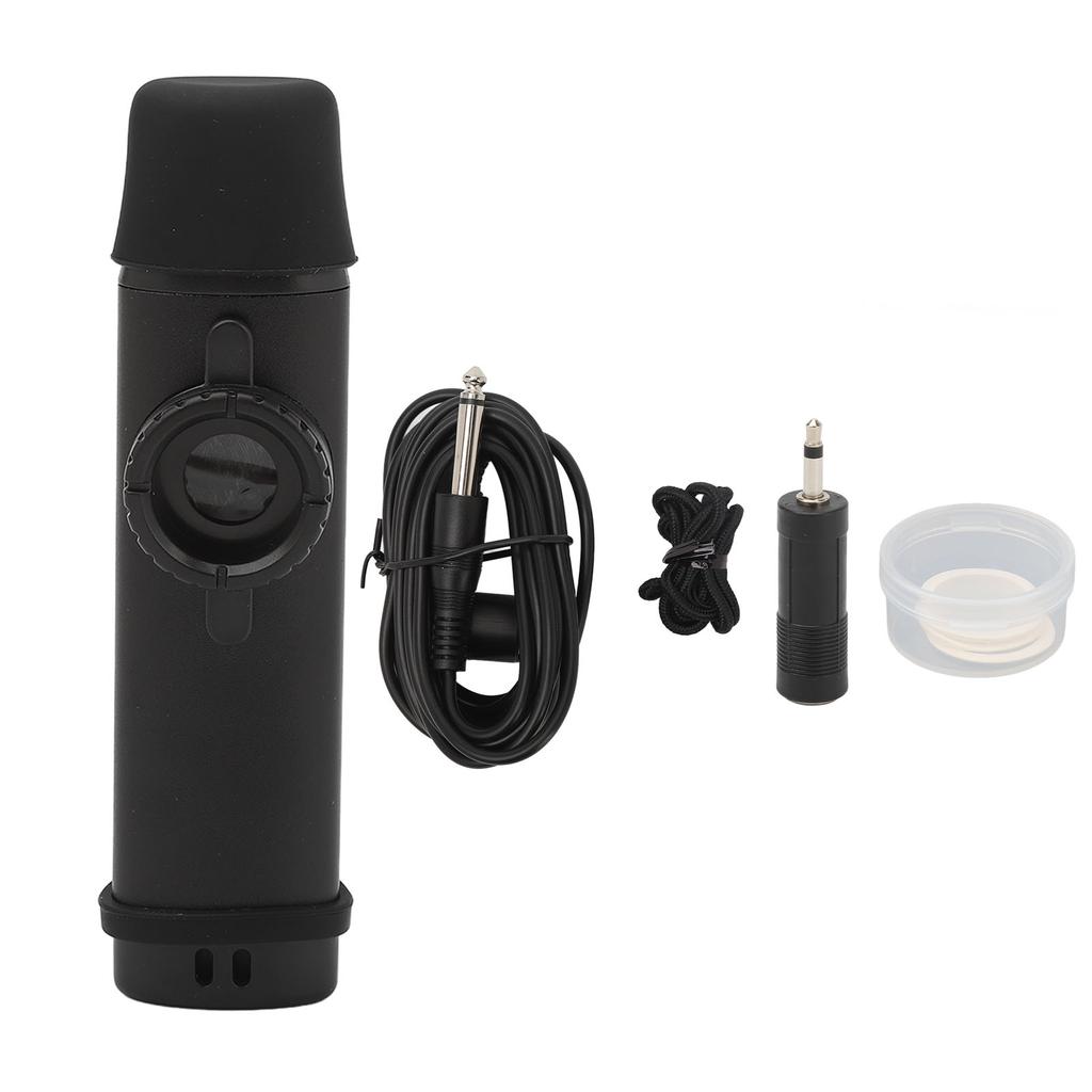Elektrický kazoo s 5 flétnami, membrány, hliníková slitina, přenosný kazoo pro milovníky hudby, černý
